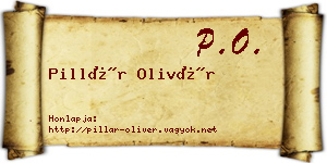 Pillár Olivér névjegykártya