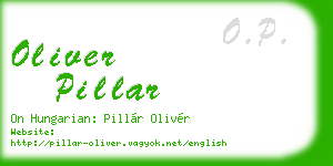 oliver pillar business card