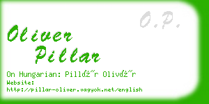 oliver pillar business card